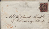 136831 1844-1859 THREE COVERS WITH DIFFERENT TYPES 'MAIDA HILL' HAND STAMPS.
