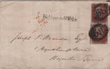 136832 1844 MAIL USED IN LONDON WITH PAIR 1D PL.39 (SG8) 'Bishopsgate.StWithin' RECEIVERS HAND STAMP (L514/BISWN24), PRINTED CONTENTS JEWISH RELATED.