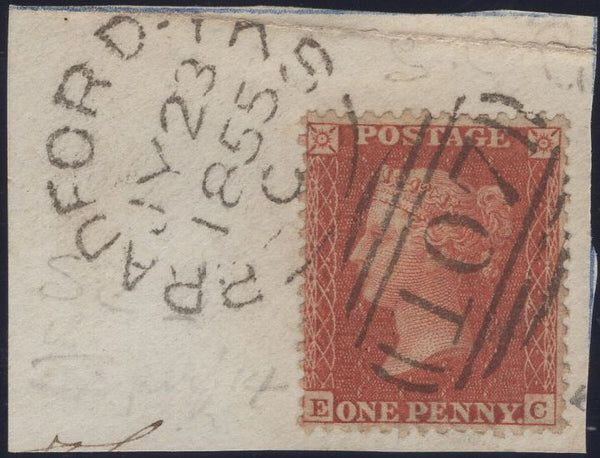 136840 1855 PIECE WITH DIE 2 1D PL.8 S.C.14 (SG24)(EC).