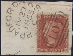 136840 1855 PIECE WITH DIE 2 1D PL.8 S.C.14 (SG24)(EC).