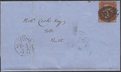 136843 1855 MAIL LONDON TO BATH WITH DIE 2 1D PL.6 S.C.16 (SG21)(CA).