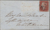 136852 1845 MAIL CARLISLE TO WHITEHAVEN WITH 1D PL.61 (SG8)(HA) MALTESE CROSS CANCELLATION.