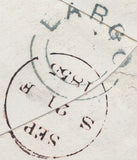 136863 1855 MAIL LARGO, CO. FIFE TO EDINBURGH WITH 1D (SG24) AND 'LARGO' SCOTS LOCAL BACK STAMP TYPE C1.