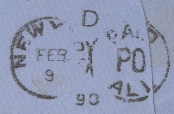 136885 1890 MAIL LONDON TO NEW YORK WITH 1D LILAC (SG172) AND 4D (SG205) HOSTER CANCELLATION.