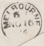 136899 1874 MAIL LONDON TO MELBOURNE, AUSTRALIA WITH 9D STRAW (SG110).
