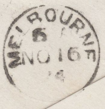 136899 1874 MAIL LONDON TO MELBOURNE, AUSTRALIA WITH 9D STRAW (SG110).