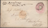 136915 1847 MAIL LONDON TO HAILEYBURY, HERTS WITH 'HERTFORD/2' SKELETON DATE STAMP (HE219).
