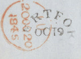 136924 1845 PRINTED WRAPPER HERTFORD TO COVENTRY WITH 1D (SG8)(CG) AND BOXED 'No.5' RECEIVERS HAND STAMP OF EPPING GREEN.