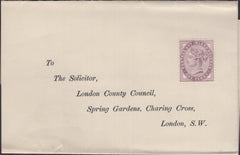 136935 1898 PRINTED LETTER ADDRESSED TO BUT UNUSED WITHIN LONDON WITH UNUSED 1D LILAC WITH 'CLC' PERFIN OF LONDON COUNTY COUNCIL.