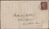 136945 1844 LETTER HERTFORD TO LONDON WITH 1D (SG8) AND ON REVERSE 'HERTFORD' SKELETON HAND STAMP (HE219).