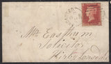 136996 1858 MOURNING ENVELOPE HORNBY, LANCS TO KIRBY LONSDALE WITH 'HORNBY LANC' UDC (LA535).