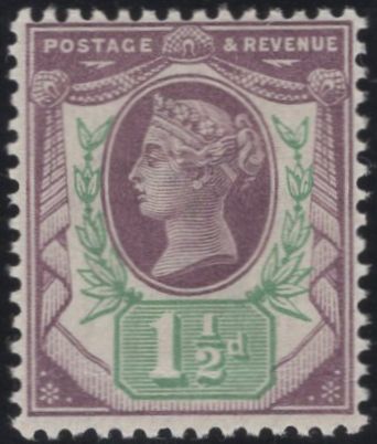 137012 1887 1½D DULL PURPLE AND PALE GREEN (SG198) UNMOUNTED O.G.