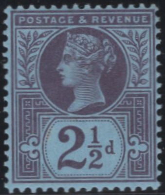 137013 1887 2½D PURPLE ON BLUE (SG201) SUPERB UNMOUNTED O.G.