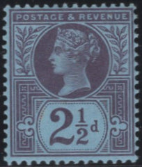 137013 1887 2½D PURPLE ON BLUE (SG201) SUPERB UNMOUNTED O.G.