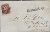 137038 1841 LETTER LONDON TO GLASTONBURY WITH 1D RED PLXI (SG7)(NB) WITH 'FarringdonSt. N.O' RECEIVERS HAND STAMP (L514/FARNO12).