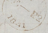137038 1841 LETTER LONDON TO GLASTONBURY WITH 1D RED PLXI (SG7)(NB) WITH 'FarringdonSt. N.O' RECEIVERS HAND STAMP (L514/FARNO12).