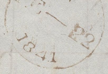 137038 1841 LETTER LONDON TO GLASTONBURY WITH 1D RED PLXI (SG7)(NB) WITH 'FarringdonSt. N.O' RECEIVERS HAND STAMP (L514/FARNO12).