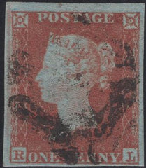 137041 1852 1D PL.132 (SG8)(RL) MALTESE CROSS CANCELLATION.