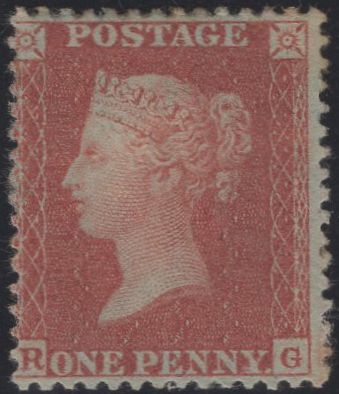 137044 1855 DIE 2 1D PL.8 S.C.14 (SG24)(RG) MINT EXAMPLE.