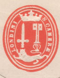 137087 1890 PENNY POSTAGE JUBILEE, MAIL FROM SOUTH KENSINGTON EXHIBITION TO LEWISHAM WITH ½D BANTAM (SG48) X 2 SOUTH KENSINGTON EXHIBITION HAND STAMP.