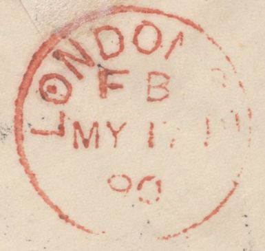 137090 1890 PENNY POSTAGE JUBILEE, NEWSPAPER WRAPPER FROM THE GUILDHALL EXHIBITION TO LEWISHAM WITH ½D BANTAM (SG48), GUILDHALL EXHIBITION HAND STAMP.