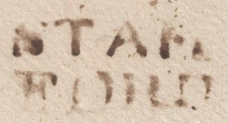 137121 1758 FRANKING ABUSE FROM STAMFORD, LINCS TO LONDON WITH UNRECORDED 'STAM/FORD' HAND STAMP.