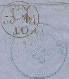 137141 1852 MAIL LONDON TO LUDLOW, SHOPSHIRE WITH 1D PL.151 (SG8) AND 'LUDLOW' SKELETON DATE STAMP, 33MM, IN BLUE.
