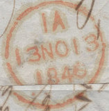 137147 1846 LARGE PART WRAPPER TURIN TO CONGLETON WITH 1D (SG8) AFFIXED TO PAY POSTAGE WITHIN THE UK.