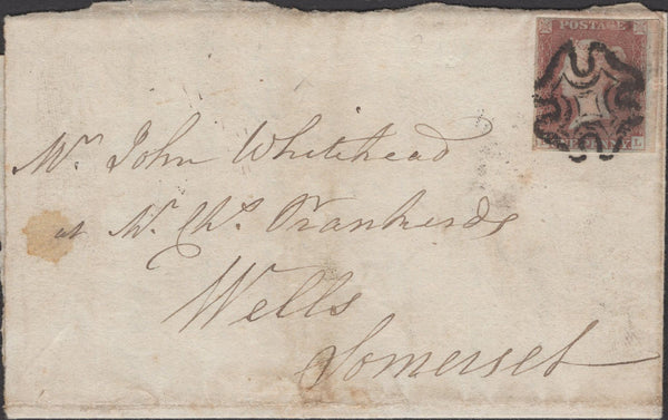 137159 1841 LARGE PART LETTER LONDON TO WELLS, SOMERSET WITH 1D RED PLATE 1C (SG7)(BL).