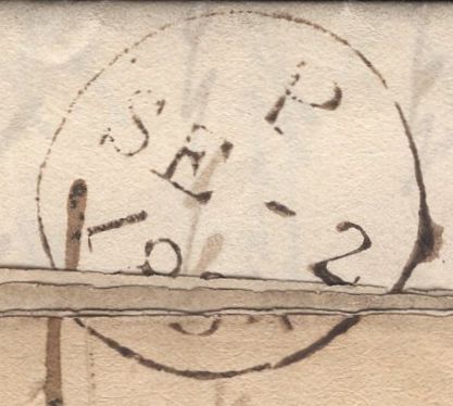 137174 1834 MAIL BOULOGNE TO SAXMUNDHAM WITH VARIOUS HAND STAMPS.
