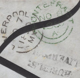 137188 1815 MOURNING ENVELOPE LIVERPOOL TO PONTEFRACT WITH 'CHURCH.ST/LIVERPOOL' RECEIVERS HAND STAMP (LL311).