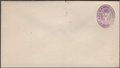 137191 1876 HERTFORD COLLEGE, OXFORD ½D MAUVE EMBOSSED ENVELOPE, 108 X 60.