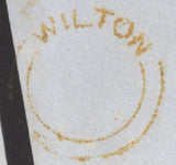 137194 1853 MOURNING ENVELOPE WILTON TO CHRISTCHURCH WITH 1D (SG8) AND 'WILTON' UDC.
