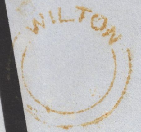 137194 1853 MOURNING ENVELOPE WILTON TO CHRISTCHURCH WITH 1D (SG8) AND 'WILTON' UDC.