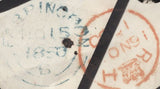 137201 1850 MOURNING ENVELOPE HINTON PARVA, WILTS TO DUBLIN WITH 1D (SG8) AND 'HINTON-PARVA' UDC.