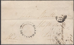 137226 1848 MAIL CHAPMANSLADE, WILTS TO SHAFTSBURY, 1D STAMP REMOVED, 'CHAPMANSLADE' UDC.