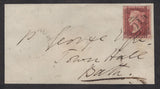 137235 1858 MOURNING ENVELOPE BOX, WILTS TO BATH WITH 1D (SG40) AND 'BOX' UDC.