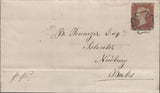 137267 1843 MAIL WEST KENNETT, WILTS TO NEWBURY WITH 1D (SG8) AND 'Marl/borough/Penny Post' HAND STAMP (WL445).