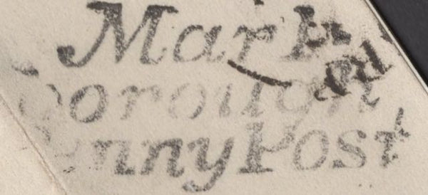 137267 1843 MAIL WEST KENNETT, WILTS TO NEWBURY WITH 1D (SG8) AND 'Marl/borough/Penny Post' HAND STAMP (WL445).