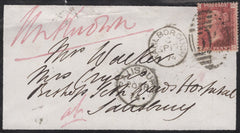 137272 1874 UNDELIVERED MOURNING ENVELOPE MARLBOROUGH TO SALISBURY WITH 1D PL.168 (SG43).