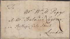 137275 1772 MAIL DINTON, NEAR SALISBURY TO LONDON WITH 'SALISBURY' HAND STAMP (WL594).