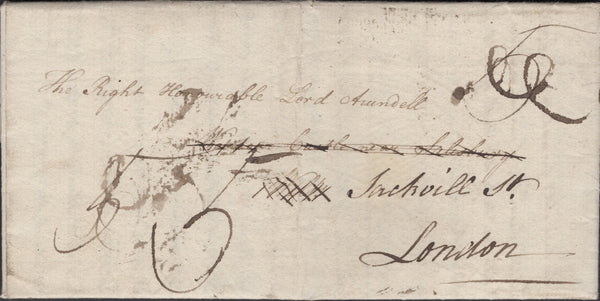 137278 1790 MAIL USED LOCALLY IN SALISBURY, RE-DIRECTED TO LONDON WITH 'SALISBURY' HAND STAMP (WL607).