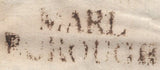 137295 1776 MAIL MILTON, WILTS TO BARDON NEAR TAUNTON WITH MANUSCRIPT 'By Bristol' AND 'MARL/BOROUGH' HAND STAMP, UNRECORDED IN COUNTY CATALOGUE.