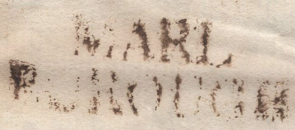 137295 1776 MAIL MILTON, WILTS TO BARDON NEAR TAUNTON WITH MANUSCRIPT 'By Bristol' AND 'MARL/BOROUGH' HAND STAMP, UNRECORDED IN COUNTY CATALOGUE.