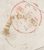 137307 1857 UNPAID MAIL MARKED 'FREE' SALISBURY TO SCOTLAND CHARGED '2' WITH 'WILTON RD' UDC.