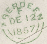 137307 1857 UNPAID MAIL MARKED 'FREE' SALISBURY TO SCOTLAND CHARGED '2' WITH 'WILTON RD' UDC.