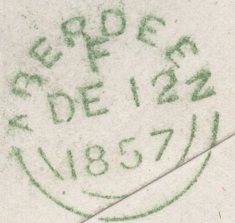 137307 1857 UNPAID MAIL MARKED 'FREE' SALISBURY TO SCOTLAND CHARGED '2' WITH 'WILTON RD' UDC.