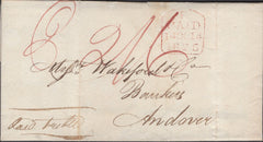 137314 1825 MAIL 'MARLBOROUGH BANK' TO BANKERS IN ANDOVER WITH 'MARLBOROUGH/78' CIRCULAR MILEAGE MARK (WL427).