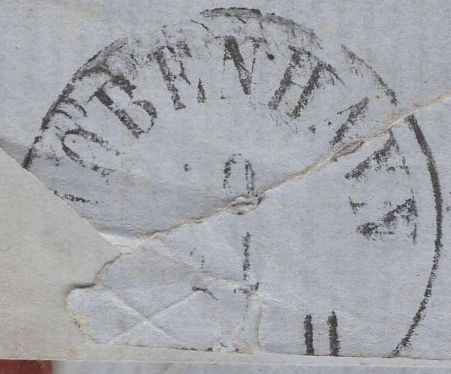 137316 1862 REGISTERED MAIL DUNDEE TO DENMARK WITH 3D (SG76) X 4 ALSO 2D (SG45) BUT SEVERAL STAMPS MISSING.