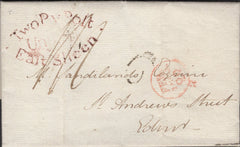 137324 1803 MAIL RICHMOND PARK, SURREY TO EDINBURGH WITH 'Two Py Poft/Unpaid/Eaft Sheen' HAND STAMP (L501/ESHE6a).